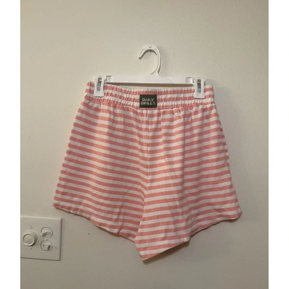 Daily Drills Cotton Striped Shorts Dusty Rose Stripe Size M/L